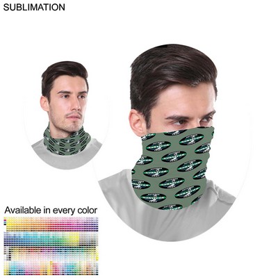 "Survivor" Themed Sublimated Neck Gaiters, Moisture Wicking Fabric, 4 Way Stretch, Hemmed